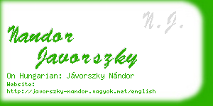 nandor javorszky business card
